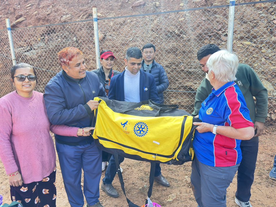 Cricket materials, warm clothes, and stationery items were handed over to Swabalambi Basic School