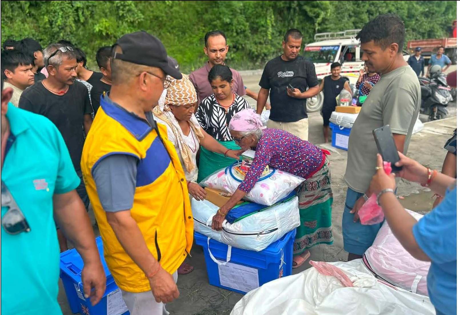 Bhotekoshi-Trishuli Mega Flood (River Tsunami) Relief Materials Distribution at Gajuri Dhading